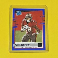 2020 Donruss Tyler Johnson Rated Rookie BLUE PRESS PROOF SP Buccaneers #342 RC🔥