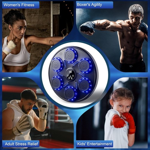 Wall Mounted Music Boxing Machine Gloves LED Display Bluetooth 9 Modes Home Gym - Picture 7 of 7