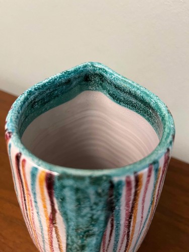 Vintage MCM Italy Pinstriped Bitossi Pitcher Vase - Picture 10 of 12