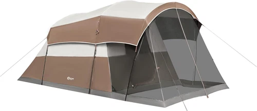 6/8/10 Person Family Camping Tent with Screen Room, Water Resistant Big Tunnel T