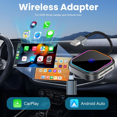 5.0 Wireless Adapter 2 in 1 For Apple CarPlay Android Auto Multimedia Video Play - Bild 13 von 13