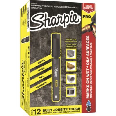 Pro Permanent Marker, Fine Point, Black, 12 Count (2017818)