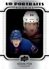 2019-20 Upper Deck Rookie UD Portraits Adam Fox Rookie New York Rangers #P-63