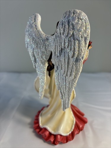 Thomas Kinkade Bradford Exchange Poinsettia Angel 8” Christmas Limited Lights Up - Picture 3 of 13