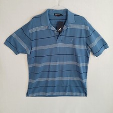 Nautica Men's Short Sleeve Polo Shirt Size M Blue Striped NWT