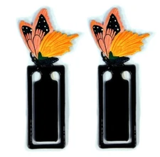 Hand Painted Pink Yellow Butterfly Bookmarks (Set of 2) 279B