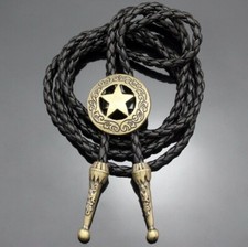 Westernkrawatte Bolo Western Krawatte Kordel Metall Texas Star Stern Kordel Tie