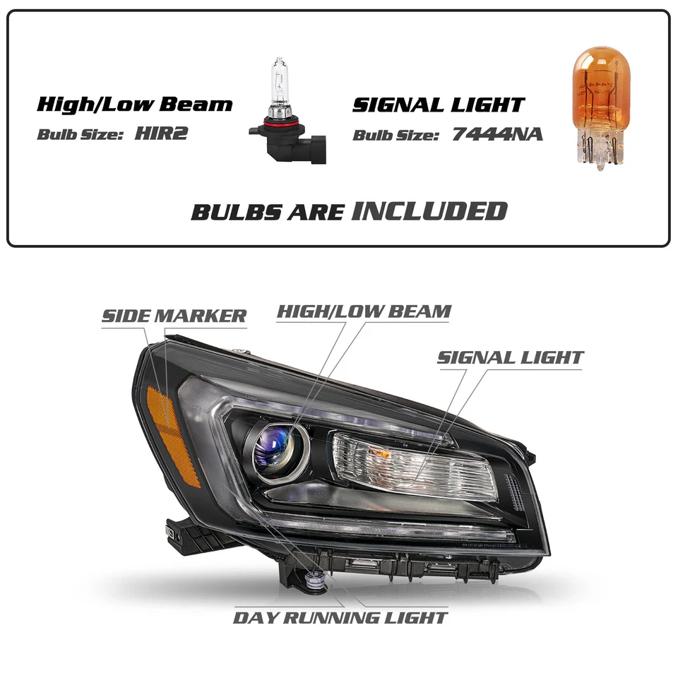 Conjunto de faros proyectores LED DRL halógenos para GMC Acadia 2013-2016 Foto 3 de 4