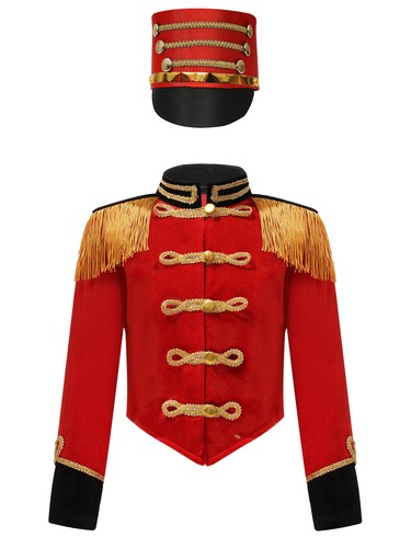 Kids Costume Cosplay Uniform Tuxedo Jacket Ringmaster Tailcoat Party Velvet - Picture 33 of 48