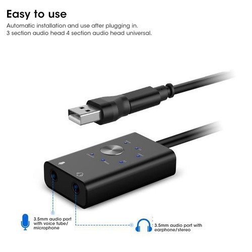 Karta dźwiękowa typu C do audio 7,1 kanałowy laptop zewnętrzny 2 w 1 karta dźwiękowa USB - Zdjęcie 5 z 12