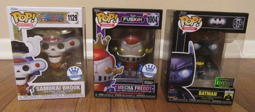 Funko Pop! #1129 Samurai Brook #1004 Mecha Freddy #515 Batman Exclusive Lot New