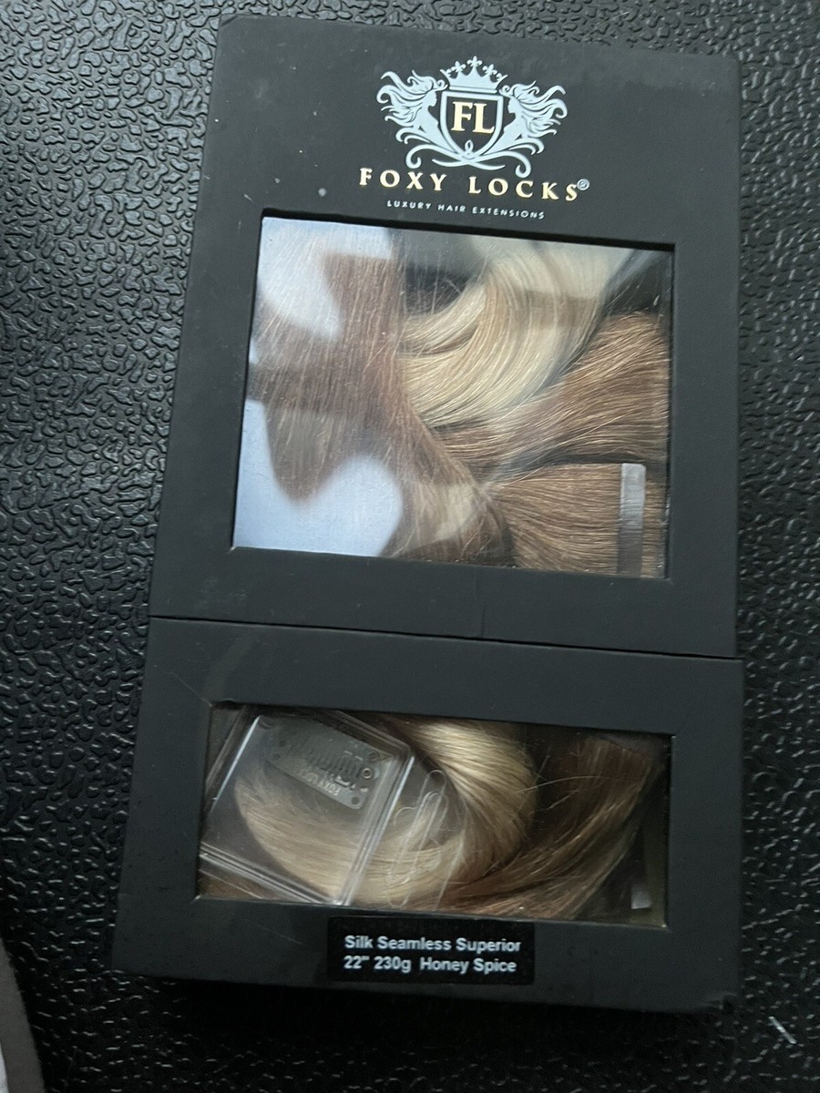Foxy Locks Seamless Clip-In Human Hair Extensions Honey Spice 22” 230grams