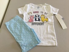 New Carter's Girls White Panda Pajama Set Snug fit Short Sleeve Shorts many size