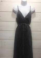 Raviya Women's Wrap Long Sundress Size Small Black Chambray Dress NWT