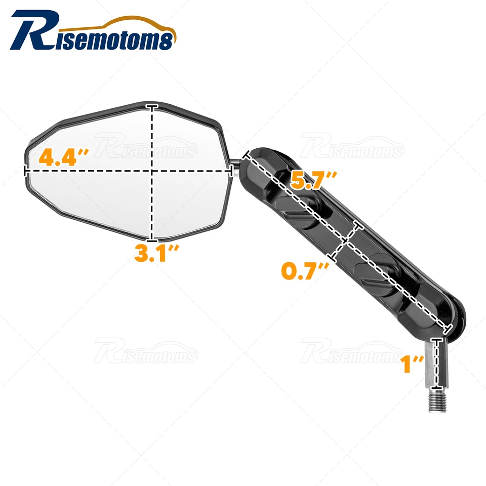 6” RAM Arms Off-Road Side Mirrors For Kawasaki KLR650 KLX250 KLX110 KX450F KX250 - Imagem 4 de 4
