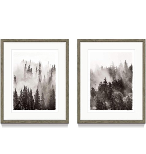 Gerahmte neblige Wald Wandkunst (16"" x 20"" x 2 Paneele) - Bild 2 von 6