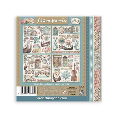 Stamperia - VENICE CITY OF ART - MATT STICKERS - 16.5 cm x 16.5 cm - 4 x SHEETS - Picture 6 of 6