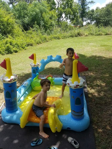 Intex Kids Inflatable Backyard Fantasy Castle Water Slide Play Park ...