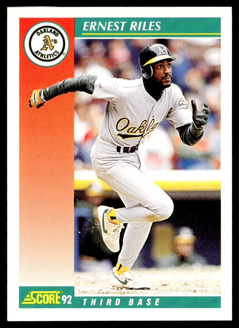 1992 Score Ernest Riles Oakland Athletics #222