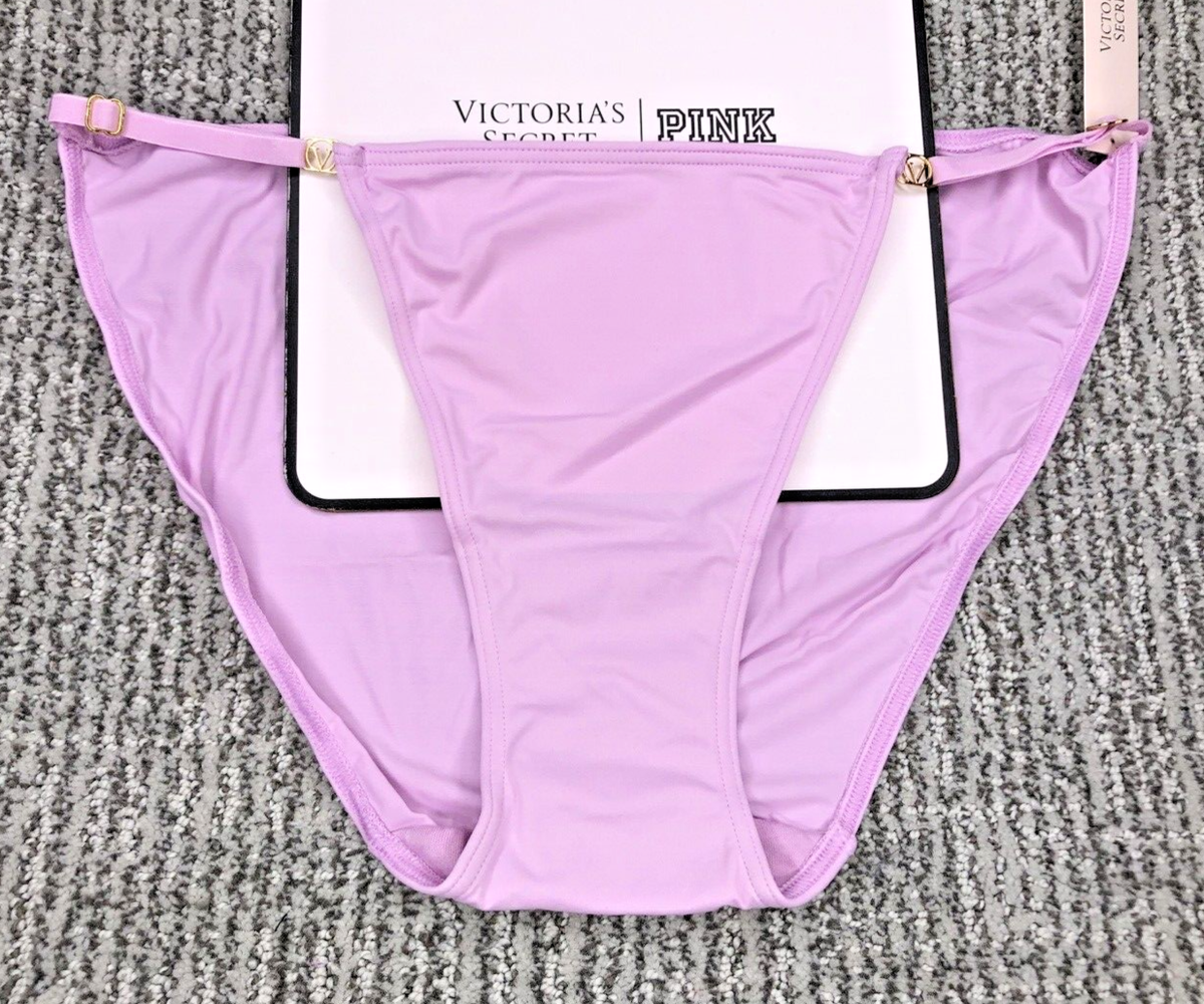 panty-love 7 Victoria's Secret NWT Large Purple Adjustable String Bikini Panty Love  Cloud | eBay