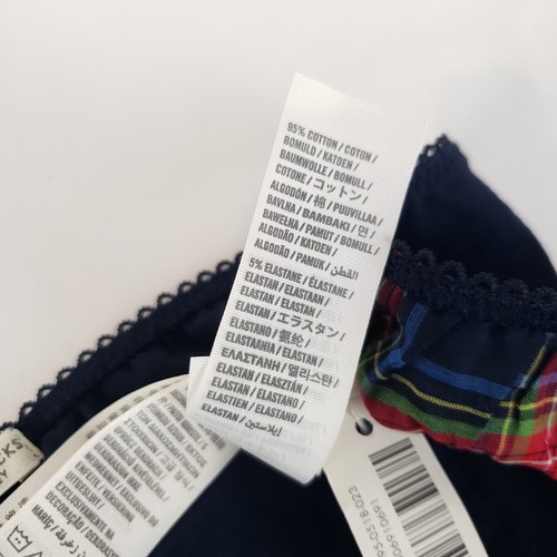 Gilly Hicks Daunen Unterhose Höschen Bikini Damen Medium kariert Schleife Spitzenbesatz Neu mit Etikett - Bild 10 von 10