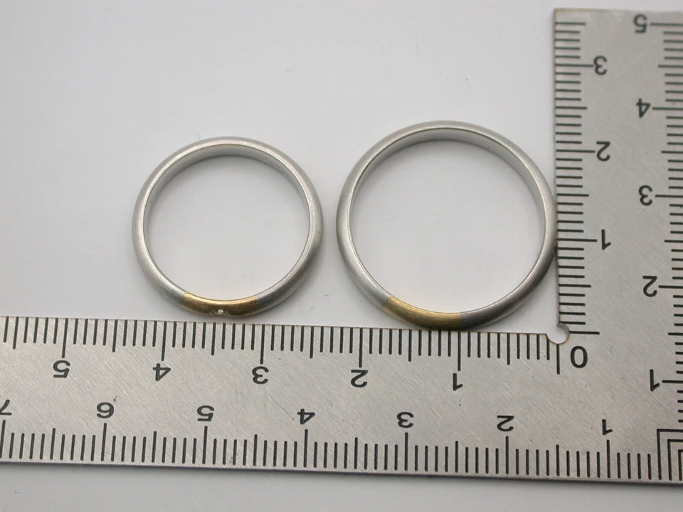 feine Trauringe Platin 950 / Gold - ungetragen - Bild 4 von 4