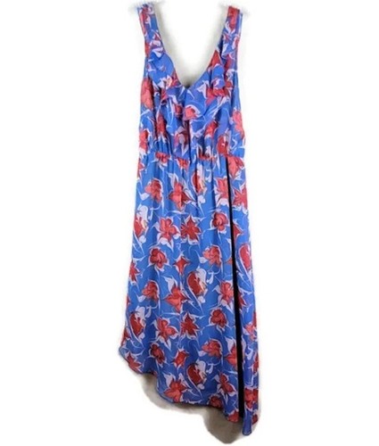 RACHEL Rachel Roy Dress Size XS Blue Red Floral Print Asymmetric Sleeveless - Picture 3 of 10