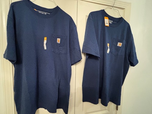 Set of 2 NWT Carhartt Mens T-shirt WorkWear K87-M Pocket Heavyweight Large - Picture 7 of 7