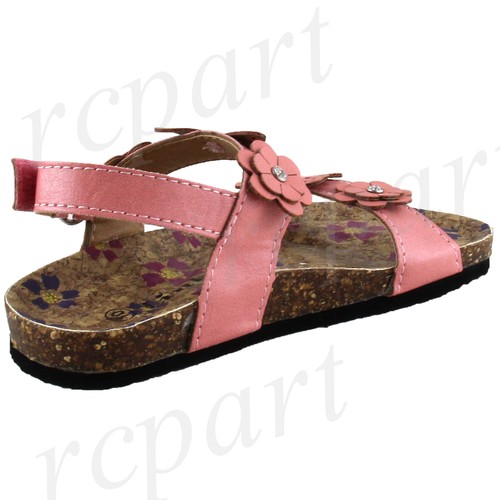 New girl's kids sandals coral butterfly flowers summer casual open toe soft - Picture 5 of 10