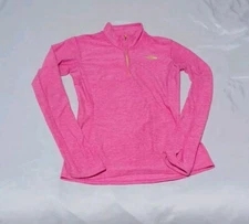 The North Face TNF 1/4 Zip Pullover Activewear Jacket Sweater Base Layer Pink XS