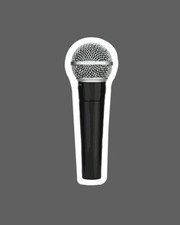 Microphone Sticker Realistic Waterproof Music Singing Karaoke Gift NEW