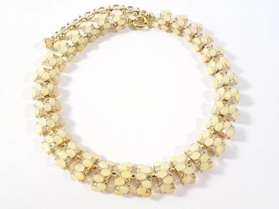 Collar de eslabones de burbuja redondos de cristal ovalado ópalo amarillo J.Crew para mujer nuevo sin etiquetas 150 Foto 4 de 4