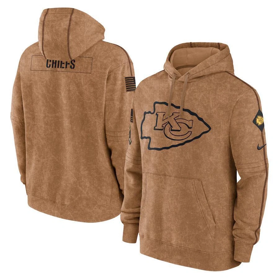 Adult Men's Salute to Service Club American Football Pullover Hoodie Brown 23