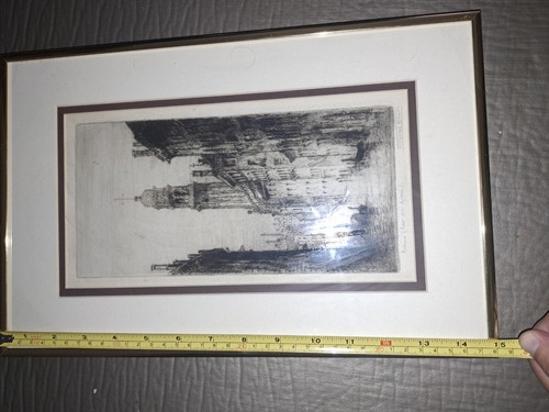 James Alphege Brewer Venice Art Framed Approx 24 Tall 12 Wide - Picture 8 of 8