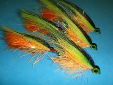 FLY FISHING FLIES - Firetiger Articulated BAITFISH BUFFET Streamers #2 (3 pcs)