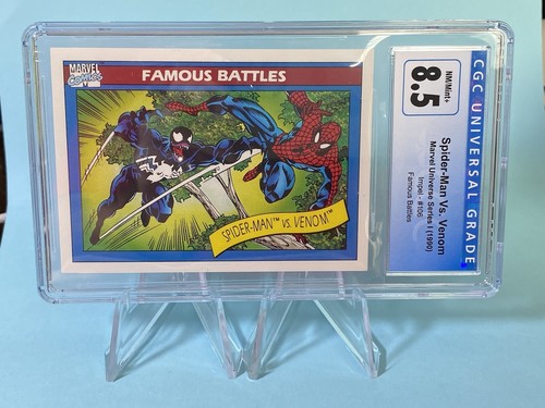 1990 IMPEL MARVEL UNIVERSE #106 SPIDERMAN VS VENOM FAMOUS BATTLES CGC 8.5