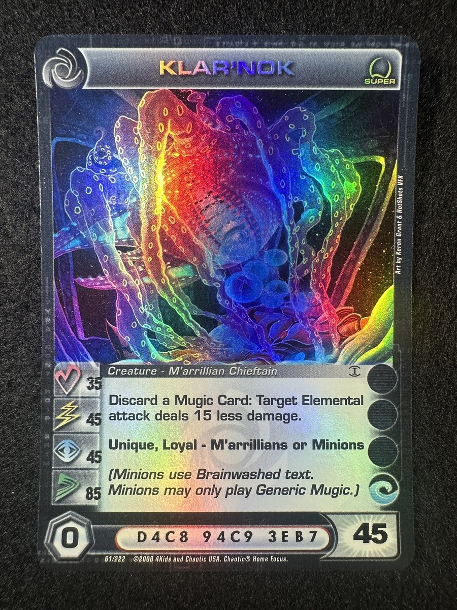Chaotic TCG Max E 45 Klar'nok 61/222 BTD 1st Ed Super Rare NM/LP