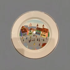 Villeroy & Boch Design Naif 10.25” Dinner Plate Old Village Square Folk Art
