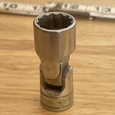 Snap On 3/8 Drive Metric 14mm Shallow 12 Point  Swivel Socket FU14M Vintage USA