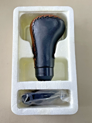 Old School MOMO Shift Knob, Black/Brown Leather, for Manual