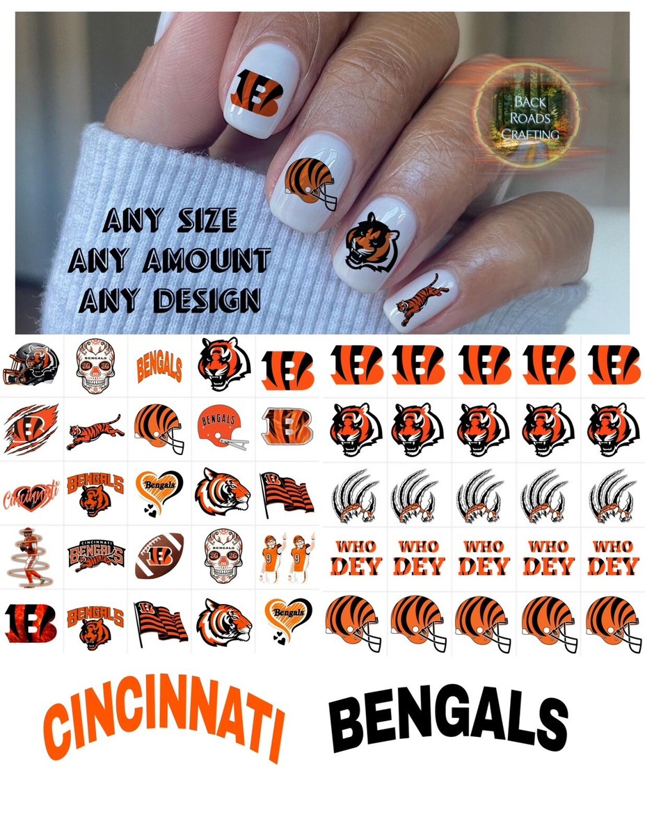 Cincinnati Bengals Waterslide Nail Decals Set Of 50 Instructions