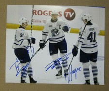 CHL MISSISSAUGA STEELHEADS PHOTO SIGNED BY MICHAEL & RYAN McLEOD & NICOLAS HAGUE
