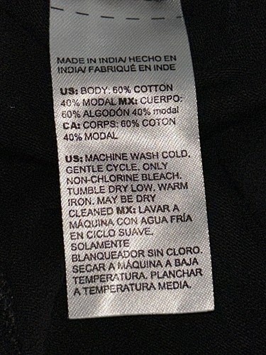 Camiseta CHICOS Talla 2 (GRANDE) Negra Tejida Cuello Redondo Manga Sin Mangas Algodón Modal Usada en Excelente Condición - Imagen 8 de 10