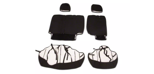 11-12 Jeep Wrangler JK 4-Door Neoprene Front and Rear Seat Covers Black - Bild 4 von 4