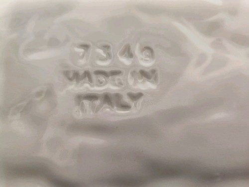 Copriletto ovale in ceramica arancione ruggine bianco Made in Italy #7349 13x7 - Foto 2 di 6