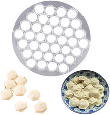 Silver Ravioli Dumpling Mold, Russian Pelmeni Maker, 37 Holes Metal Ravioli M...