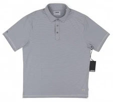 New Linksoul Polo Shirt Men Large Blue Harbor Micro Stripe BRRR Performance Golf