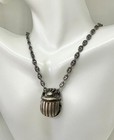 Art Deco Egyptian Revival Scarab Pendant Necklace Sterling Silver — photo 5