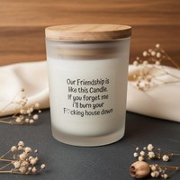 Sojawachskerze Freundschaft Spruch, Glas Mit Holzdeckel, Handgemacht, Geschenk