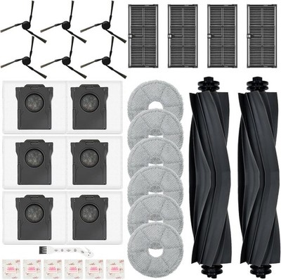 31 Stück Zubehörset für Mova E40 Ultra Saugroboter, 2 Hauptbürsten, 4 Filter, 6